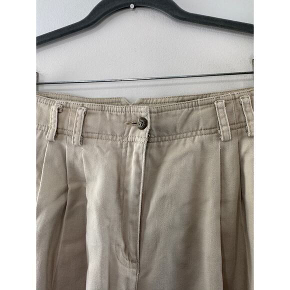 VTG Liz Claiborne Beige Kylie Pants Denim High-Rise Pleated Cuffed Zip Fly Sz 8 - Picture 3 of 7